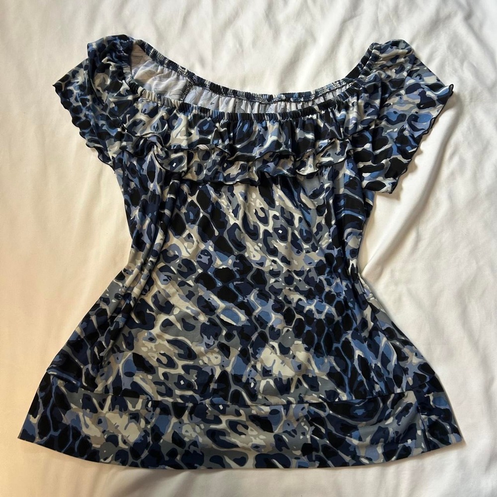 Y2k Off The Shoulder Printed Top